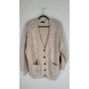Black Tape Womens Beige Knit Cardigan Sweater Long Sleeve Button Up Size 1X NWT